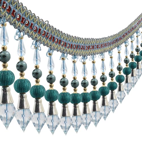 3yards Beading Fringe Trimming Long Beads Tassel Curtain Trim Ribbon Trim for Cover Edge Decorative