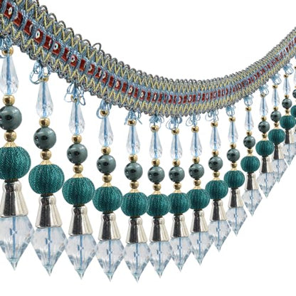 3yards Beading Fringe Trimming Long Beads Tassel Curtain Trim Ribbon Trim for Cover Edge Decorative