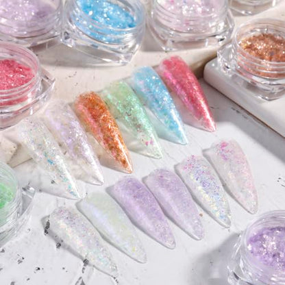 Holographic Nail Art Glitter Iridescent Flakes