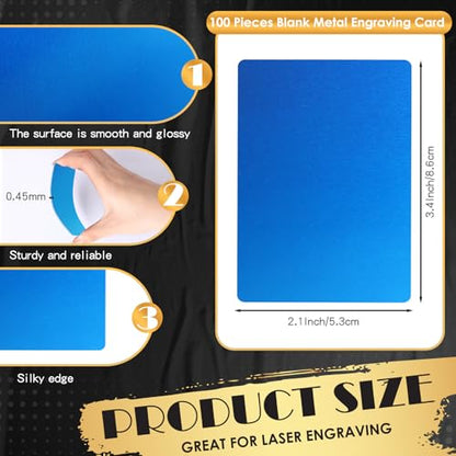100Pcs 0.45 Metal Business Cards Aluminum Laser Engraving Blanks