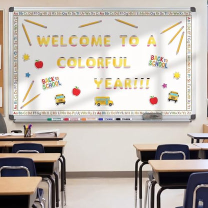 221 Pcs Pencil Bulletin Board Letters for Classroom (221 Count)