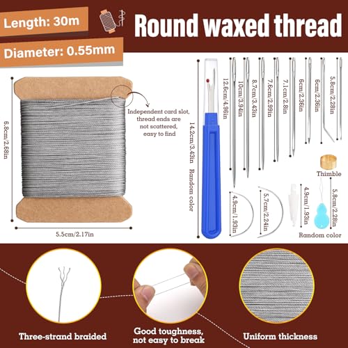 Waxed Thread 0.55mm Leather Waxed Thread Upholstery Repair Kit