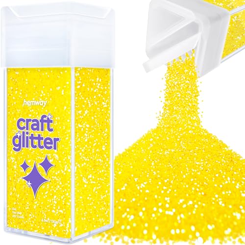 Craft Glitter Shaker Fluorescent Yellow 130g Fine (4.6 Ounce)