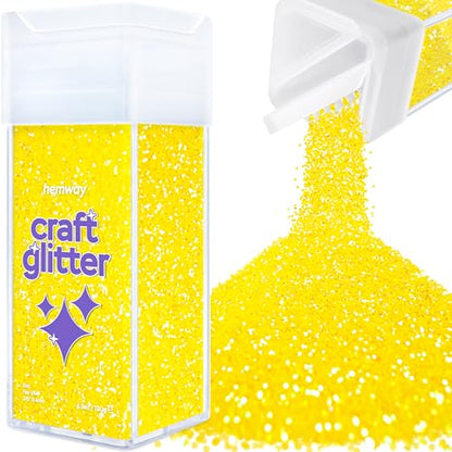 Craft Glitter Shaker Fluorescent Yellow 130g Fine (4.6 Ounce)