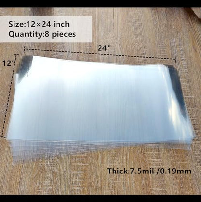 Clear Blank Stencil Sheet for Cuting. 8 Pack 12" x 24" 7.5mil (8 Count)