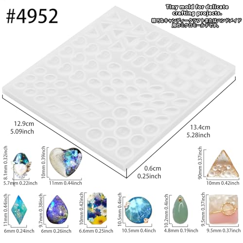 Cabochon Resin Mold Pack of 2 Mosaic Tile Epoxy Casting Jewelry Making (2 Count)