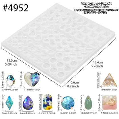 Cabochon Resin Mold Pack of 2 Mosaic Tile Epoxy Casting Jewelry Making (2 Count)