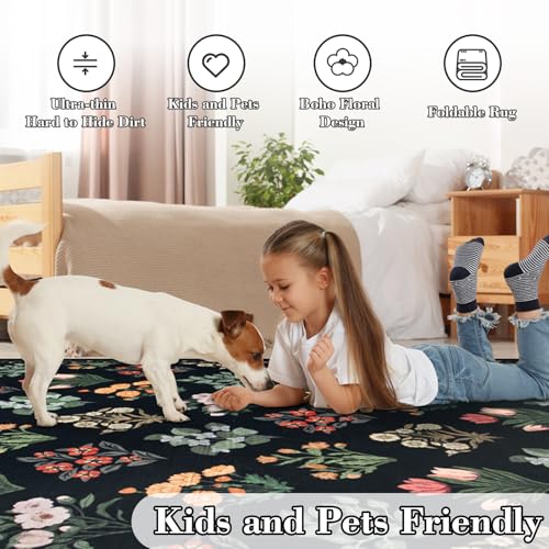 Floral Print Rug for Living Room (35.71 Sq Ft)
