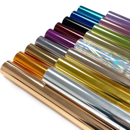 Sheet Metallic Foil Heat Transfer Vinyl Bundle (17 Count)