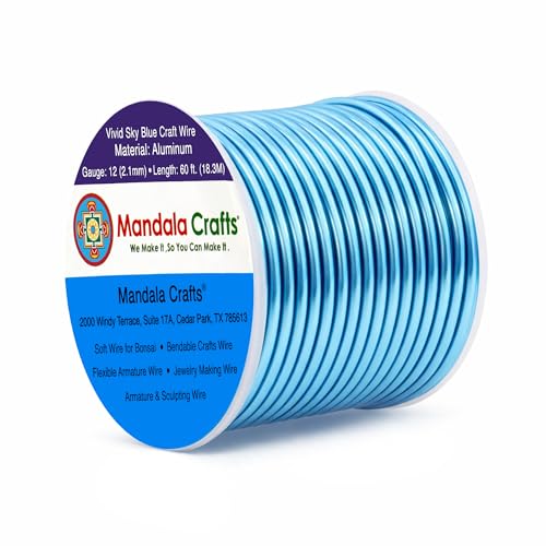 12 Gauge Vivid Sky Blue Anodized Aluminum Craft Wire