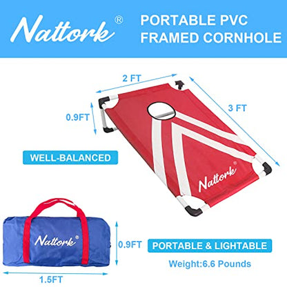 Portable Cornhole Set Collapsible Corn Hole Boards with 8 Cornhole Bean Bags and Carrying Case