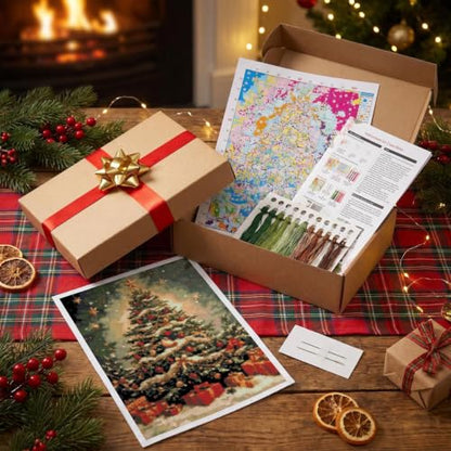Christmas Stamped Cross Stitch Kits for Beginners Adults 11CT