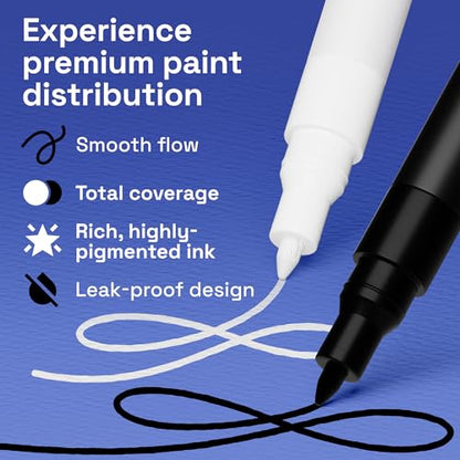 6 Black & White Acrylic Paint Pens (6 Count)