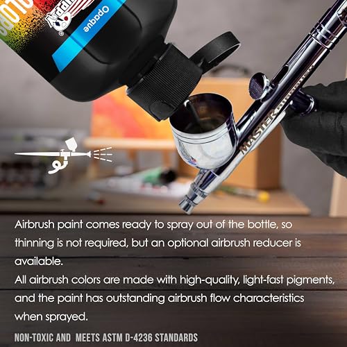 Low Luster Satin Black Acrylic Airbrush Paint (8 Fl Oz)