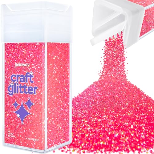 Craft Glitter Shaker Fluorescent Pink 110g Fine (4.6 Ounce)