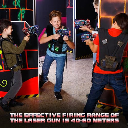 Laser Tag Guns Set of 4 Laser Tag Guns with Digital LED Score Display Vests (4 Count)