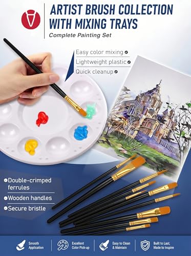 Paint Brush & Palette Set (25 Count)