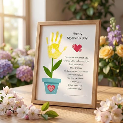 Pack 3 Handprint Floral Flower Bouquet Handprint Craft DIY for Mothers Day Card (3 Count)