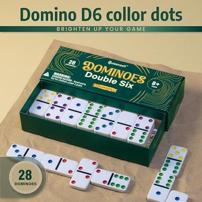 Dominos Set for Adults and Kids with Colored Dots