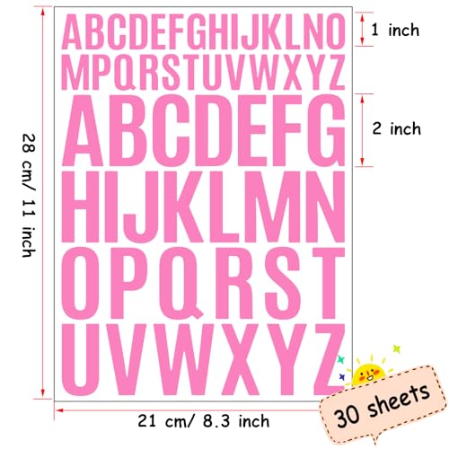 Letter Stickers 1560 Pieces 30 Sheets Stick on Vinyl Letters Capital Alphabet Sticker Letter for Craft Bulletin Boards Classroom Home Business Decor (1560 Count)