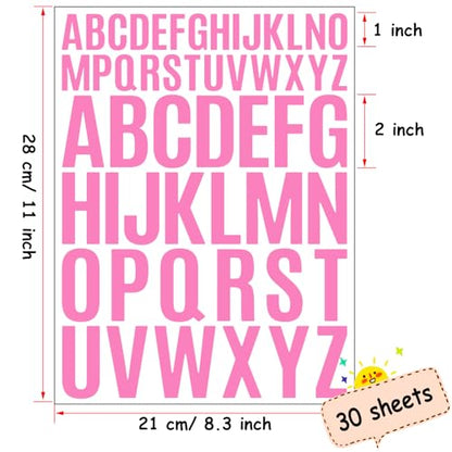 Letter Stickers 1560 Pieces 30 Sheets Stick on Vinyl Letters Capital Alphabet Sticker Letter for Craft Bulletin Boards Classroom Home Business Decor (1560 Count)