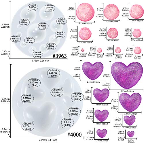 Cabochon Gemstone Epoxy Resin Casting Silicone Molds Include Heart