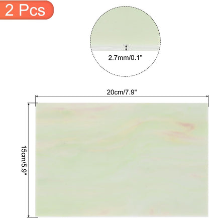 MECCANIXITY 2 Pcs Stained Glass Sheet Mosaic Tile 7.9 Inch x 5.9 Inch Rose Red Stained Glass Sheets for Crafts DIY Art Project
