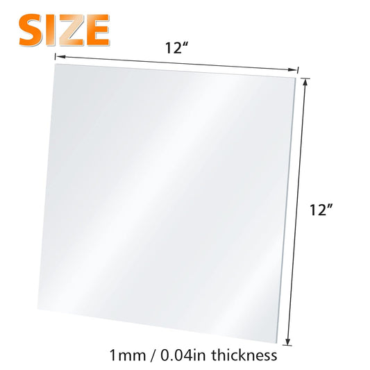 Egofine Plexiglass Sheets Acrylic Sheets 4 Pack of 12x12’’ 0.04 Thick Clear Plastic Cast Transparent Plexi Glass for Crafting Projects, Replacement Picture Frame Glass, DIY Display, Easy to Cut