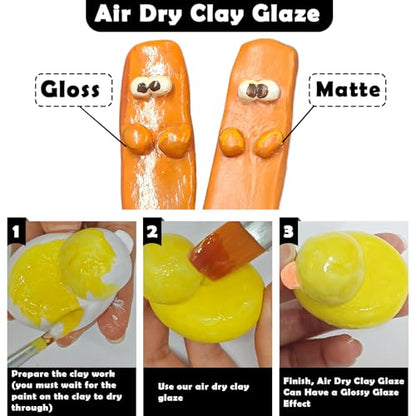 100ml Air Dry Clay Glaze and 29pcs Clay Tools Kit
