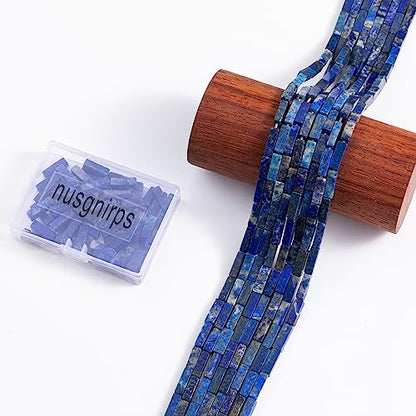 Natural Lapis Lazuli Rectangle Tube Beads 4x13mm 38cm (28 Count)