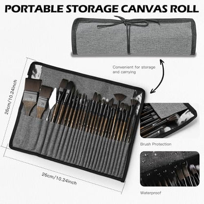26pcs Professional Paint Brush Set (26 Count)