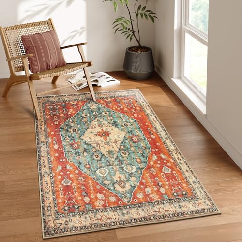 Felice Boho Tribal 3x5 Washable Entry Throw Rugs for Bedroom (15 Sq Ft)