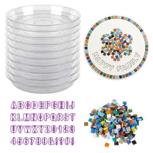 10PCS Stepping Stone Kit Includes Round Cement Molds