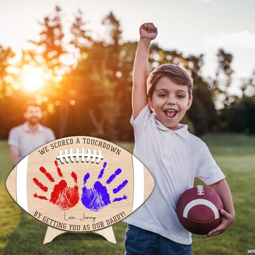 Custom Football Dad Gifts from Baby Handprint Sign