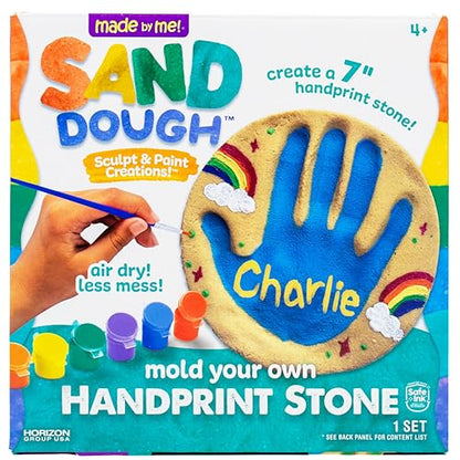 Sand Dough Sculpt & Paint Creations! Mold Your Own Hand Print Stone