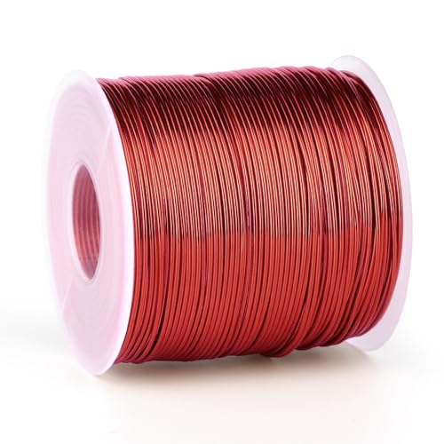 328FT 18 Gauge Bendable Red Aluminum Craft Wire for Jewelry Making Craft (328 Foot)