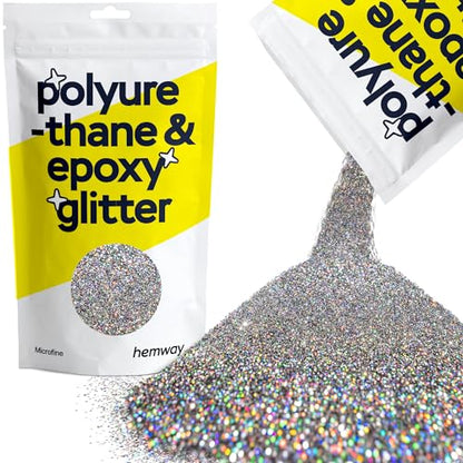 Resin Glitter Gun Metal Grey Holographic 100g Microfine (3.5274 Ounce)