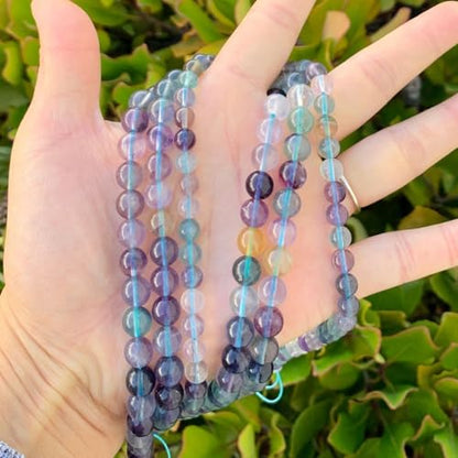 45pcs Adabele Natural Grade A Purple Fluorite Crystal Gemstone 8mm Round Beads (47 Count)
