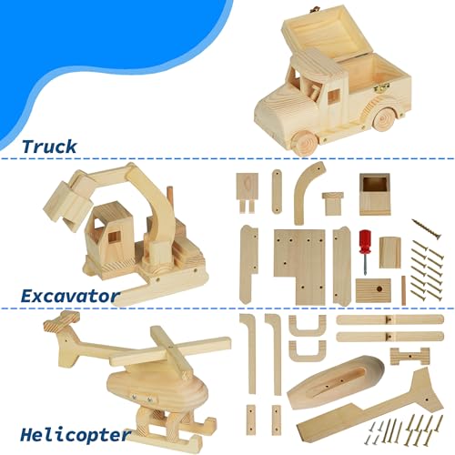 Wood Vehicle Building Toy Kit