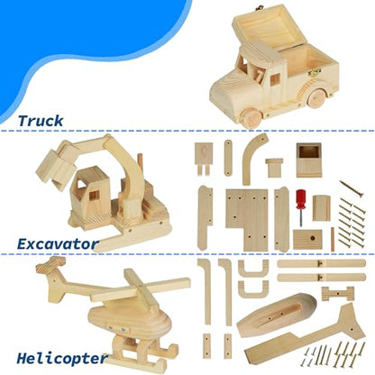 Wood Vehicle Building Toy Kit