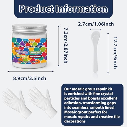 400g White Crystal Mosaic Grout (14.1 Ounce)