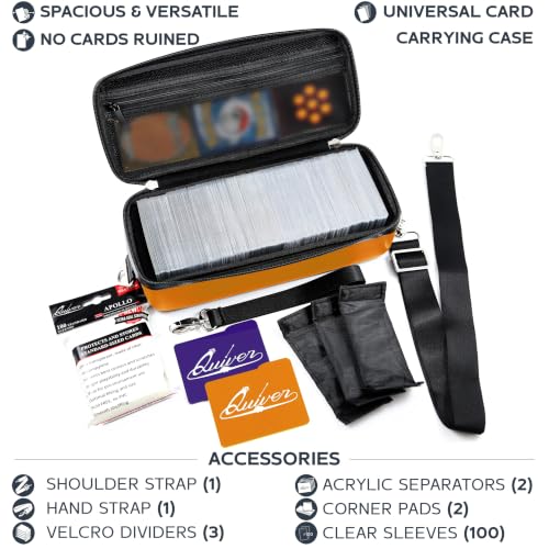 Orange Bolt Card Carrying Case fits Pokemon Cards and other TCG Games