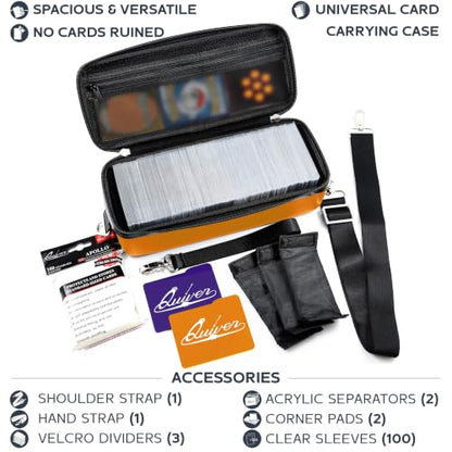 Orange Bolt Card Carrying Case fits Pokemon Cards and other TCG Games