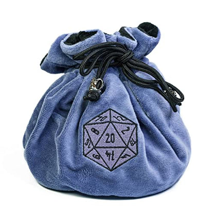 Large DND Dice Bag with Pockets Blue Storage Bag for D&D RPG Game (20 Ounce)