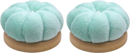 Uxney Pin Cushion,Wooden Sewing Pin Cushion Pincushion Needle Cushion for Sewing Quilting Needlework DIY Crafts(Light Green,2 PCS)