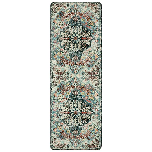 Reine Bohemian Floral 2'8" x 8' Washable Hallway Runner Rug