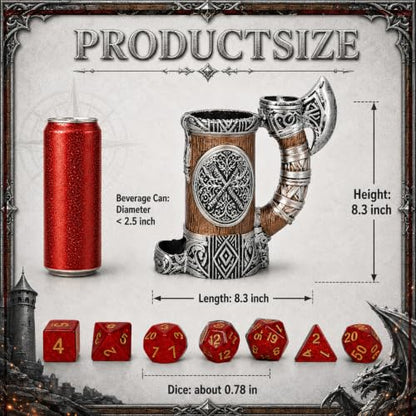 DND Dice Tower Mug Dice Roller Tower with 7 PCS Dice Set