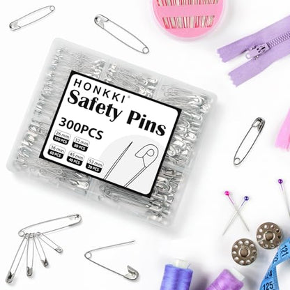 Silver Safety Pins 300 PCS (300 Count)