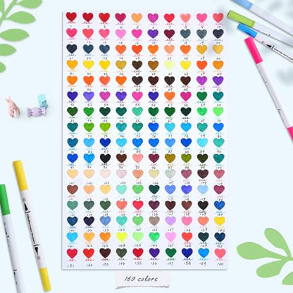 Adult Coloring Book Markers 160 Color Dual Tip Water (160 Count)