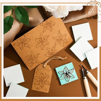 24 Pcs 2" x 2" Rubber Carving Block Printmaking Stamp (24 Count)